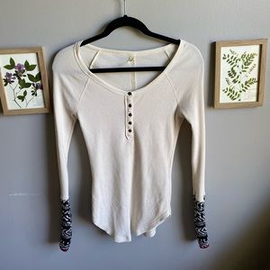 Free People Detail Sleeve Henley